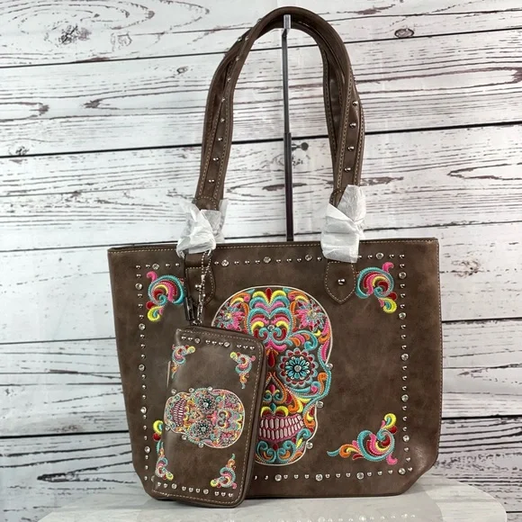 American bling deals sugar skull purse